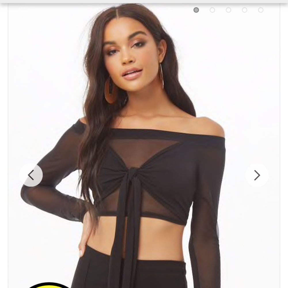 Forever 21 mesh tie crop top